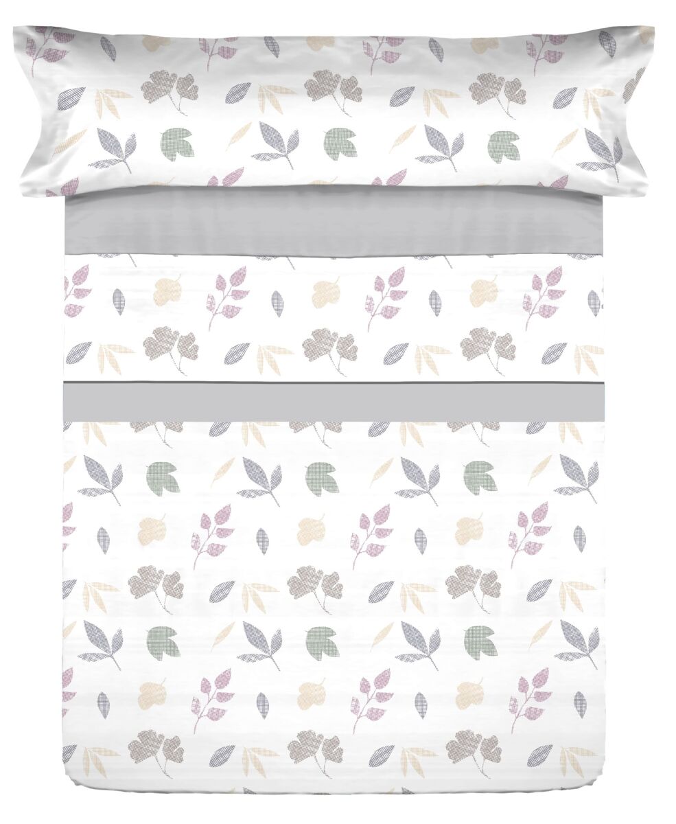 Conjunto de lençóis de microfibra summer carls gris para cama 105cm donegal collections