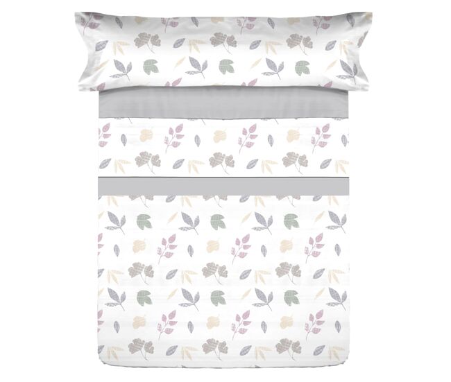 Conjunto de lençóis de microfibra summer carls gris para cama 150cm donegal collections
