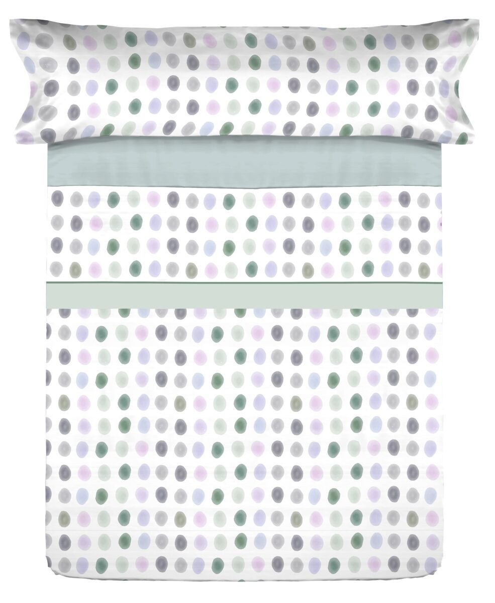 Conjunto de lençóis de microfibra summer gomil aqua para cama 135cm donegal collections