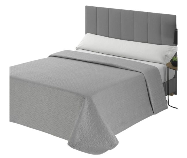Colcha design reversível cinza cama 150cm donegal collections