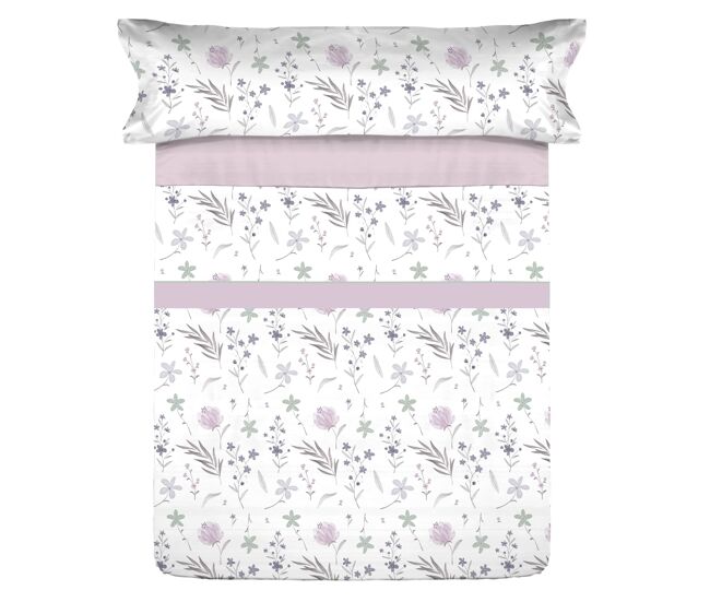 Conjunto de lençóis de microfibra summer civel rosa para cama 135cm donegal collections