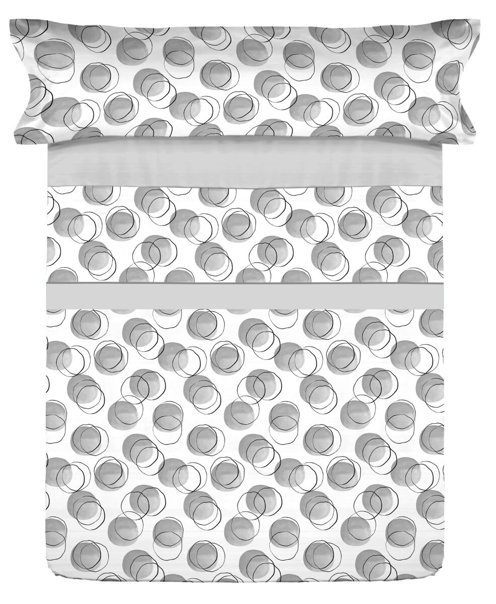 Conjunto de lençóis de microfibra summer clion gris para cama 150cm donegal collections