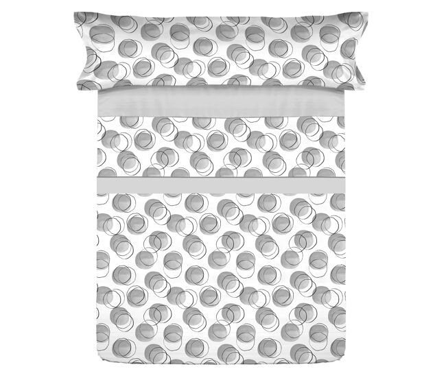 Conjunto de lençóis de microfibra summer clion gris para cama 150cm donegal collections