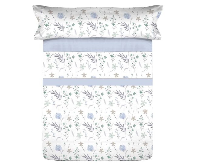 Conjunto de lençóis de microfibra summer civel azul para cama 150cm donegal collections