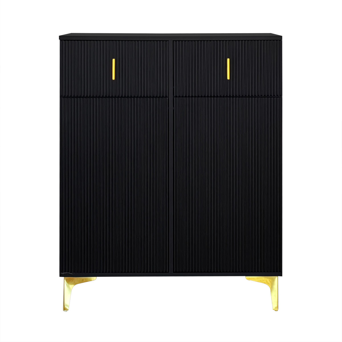 Aparador moderno - 2 portas com prateleiras reguláveis e 2 gavetas - preto