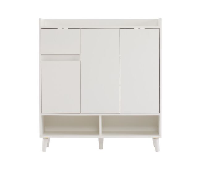 Sapateira - 7 compartimentos e 1 gaveta - com prateleiras reguláveis - branco