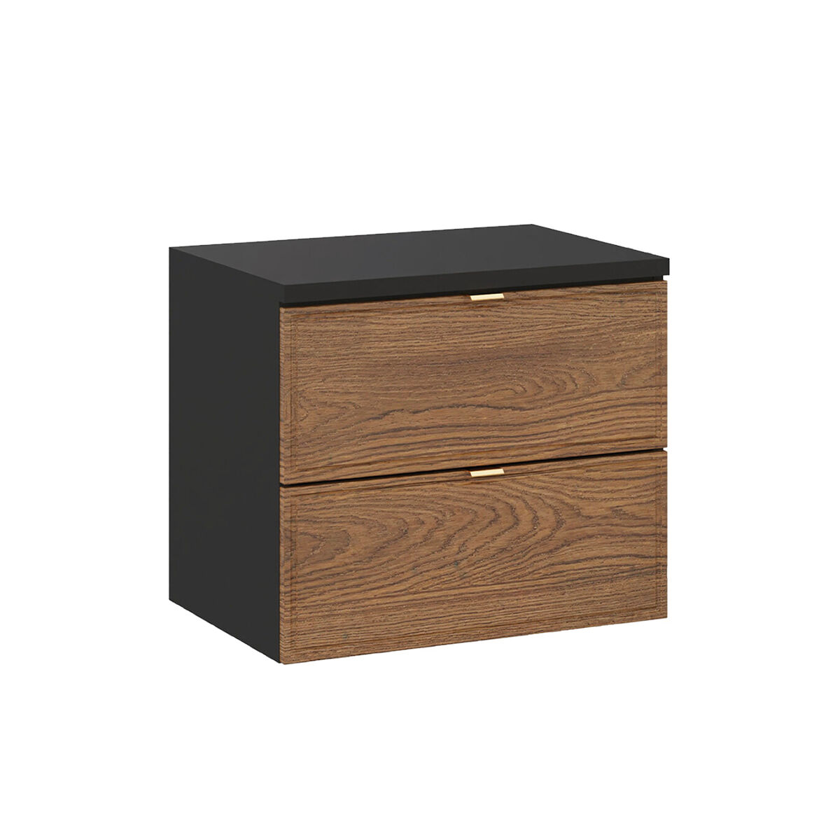 Móvel sob-lavatório 60cm plano de toilette elena madeira e preto