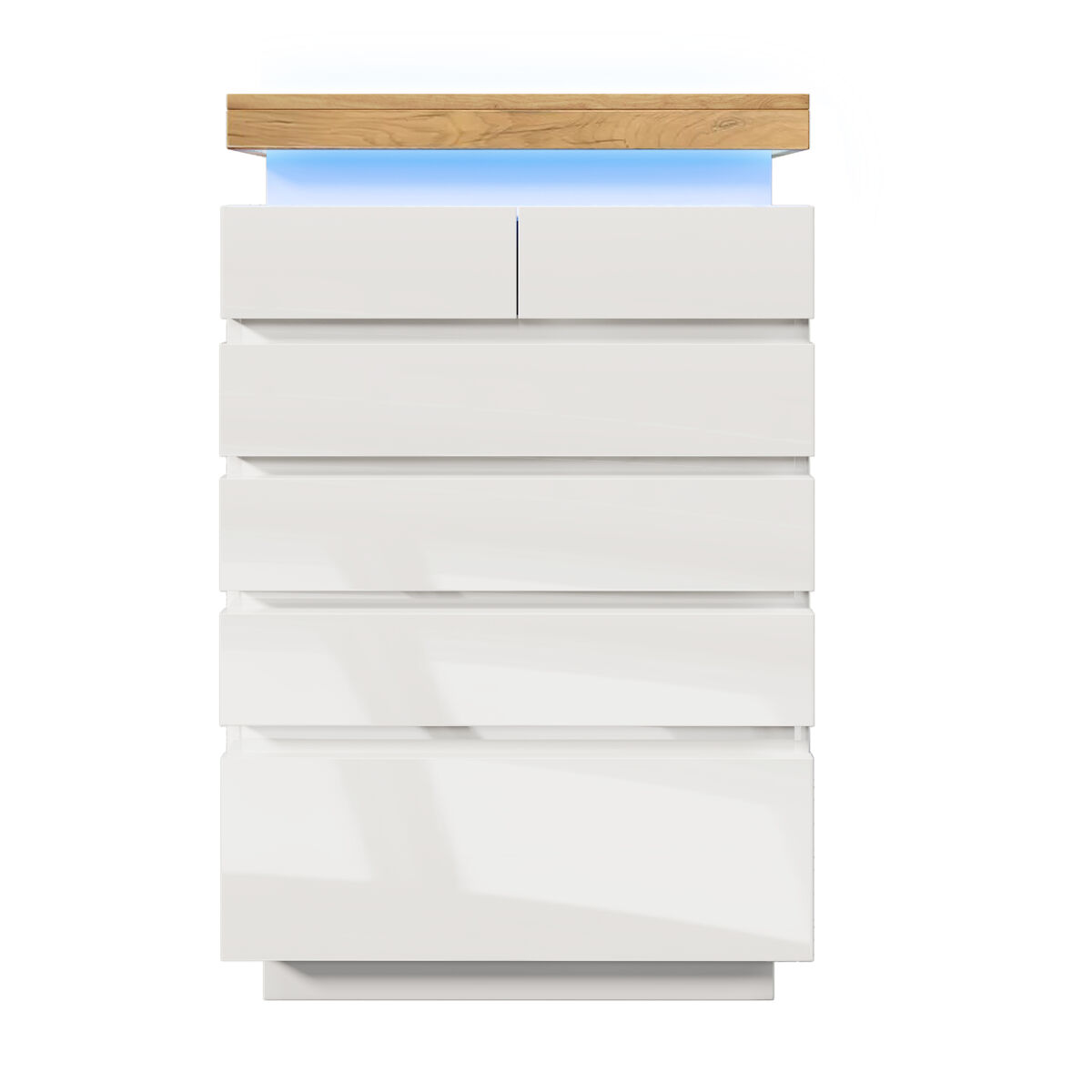 Cómoda com led - 6 gavetas - branco