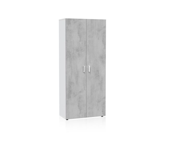 Armário multifunções 2 portas blanco - cemento 80 x 182 x 37cm cm