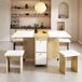 Conjunto de mesas e cadeiras de sala de jantar 120x80 Conjunto de mesas e cadeiras de sala de jantar 120x80 Branco