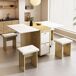 Conjunto de mesas e cadeiras de sala de jantar 120x80 Conjunto de mesas e cadeiras de sala de jantar 120x80 Branco