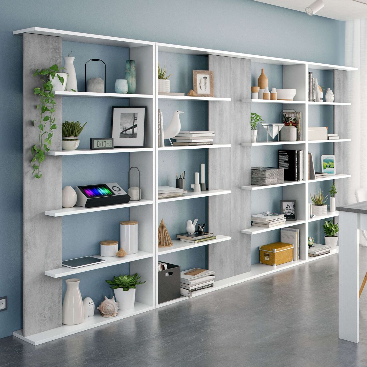 Pacote de 4 prateleiras modernas para sala de estar e sala de jantar