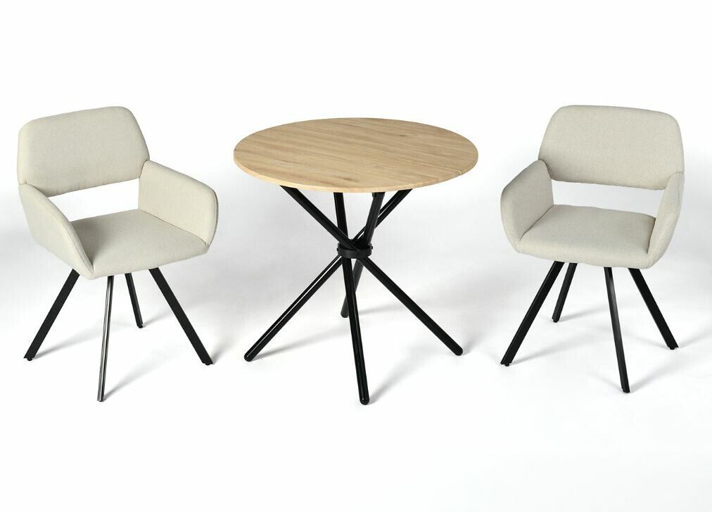 Conjunto de mesa de jantar e 2 cadeiras