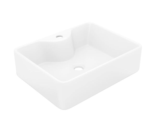 Lavatório - lavabo - pia de banheiro cerâmica redondo com furo para torneira, quadrado,branco