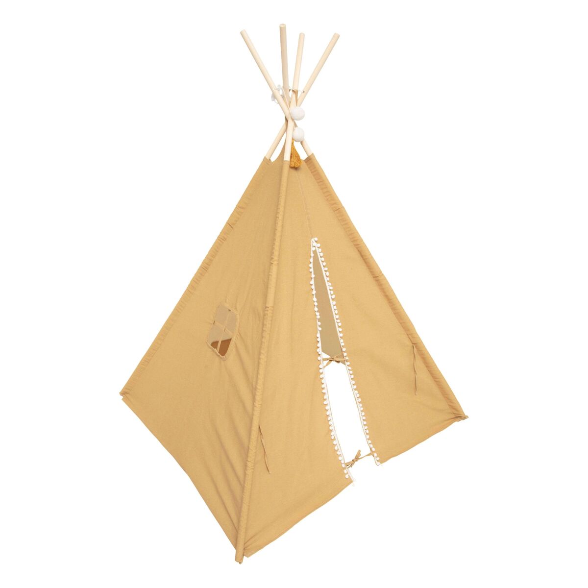 Tenda infantil wapi ocre 120 cm - dobrável e portable, em poliéster e algodão
