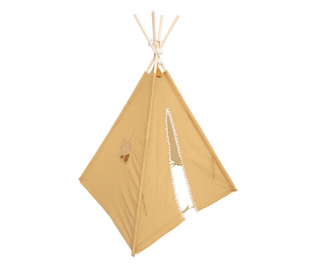 Tenda infantil wapi ocre 120 cm - dobrável e portable, em poliéster e algodão
