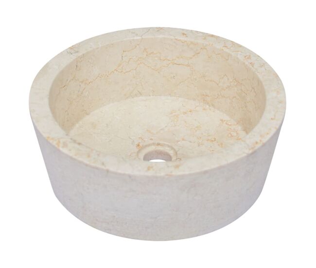 Lavatório - lavabo - pia de banheiro ø40x15 mármore cor creme