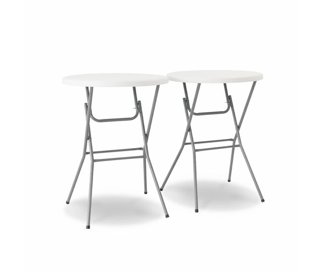 Mesa dobrável, set de 2, gala x2, branco, 81x81x110 cm