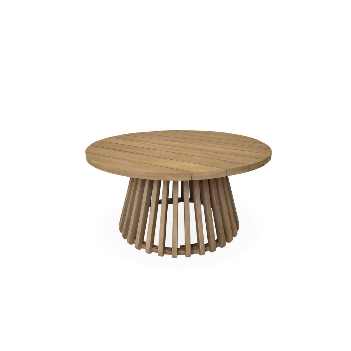 Mesa de centro de jardim em madeira de acácia, 80cm, oviedo 80cm, natural, 80x80x40 cm