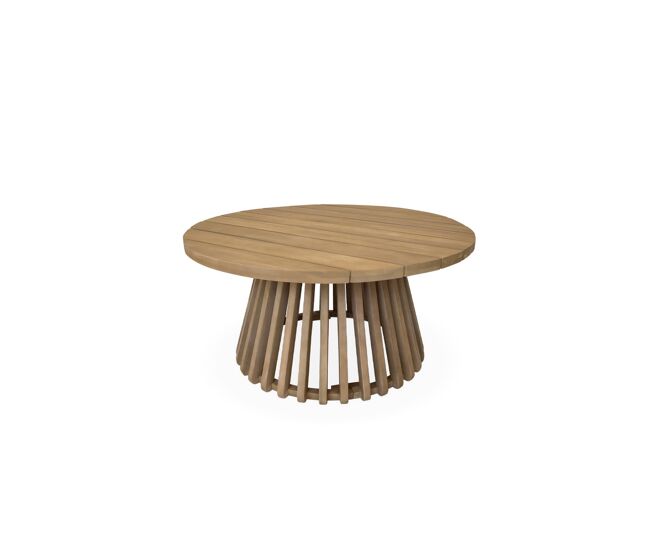 Mesa de centro de jardim em madeira de acácia, 80cm, oviedo 80cm, natural, 80x80x40 cm