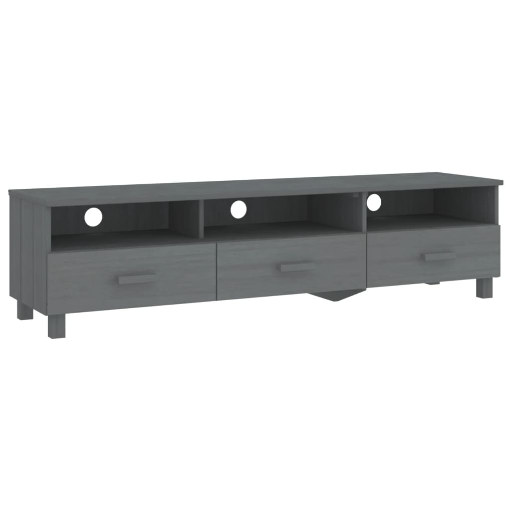 Móvel de tv - modulo de tv - armário de tv hamar 158x40x40 cm pinho maciço cinza-escuro