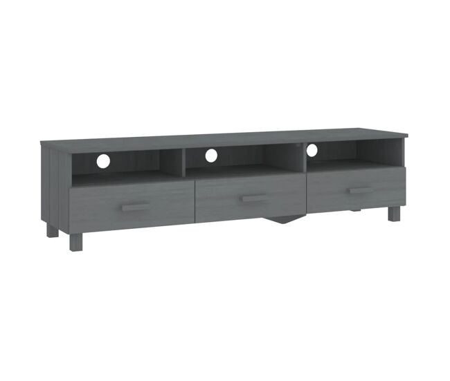 Móvel de tv - modulo de tv - armário de tv hamar 158x40x40 cm pinho maciço cinza-escuro