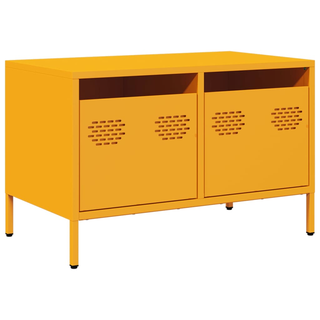 Móvel de tv - modulo de tv - armário de tv 68x39x43,5 cm aço laminado a frio amarelo mostarda