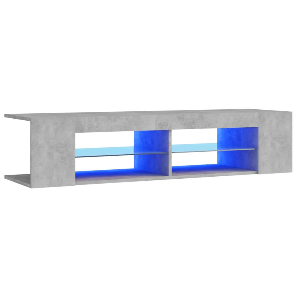 Móvel de tv - modulo de tv - armário de tv com luzes led 135x39x30 cm cinzento cimento