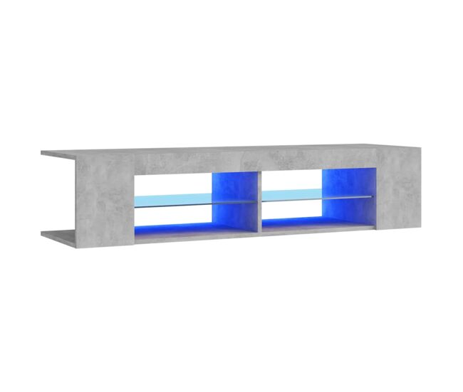 Móvel de tv - modulo de tv - armário de tv com luzes led 135x39x30 cm cinzento cimento