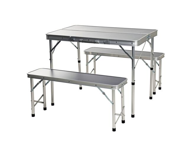 Conjunto de piquenique de acampamento well home com mesa e 2 bancos