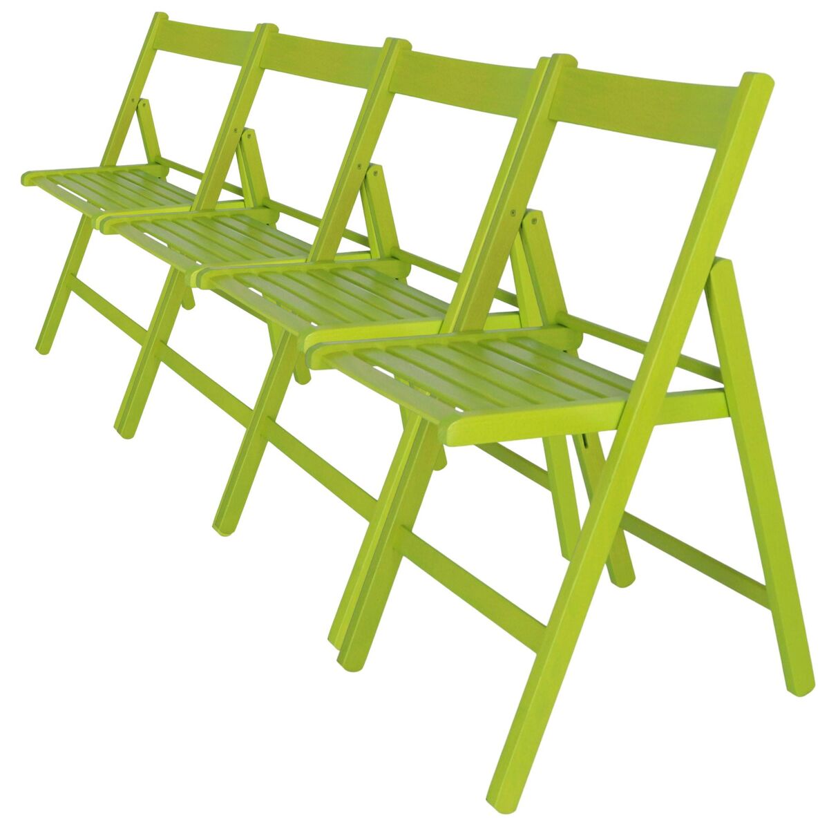 Well home - pack 4 cadeiras bas em madeira de faia, acabamento verde