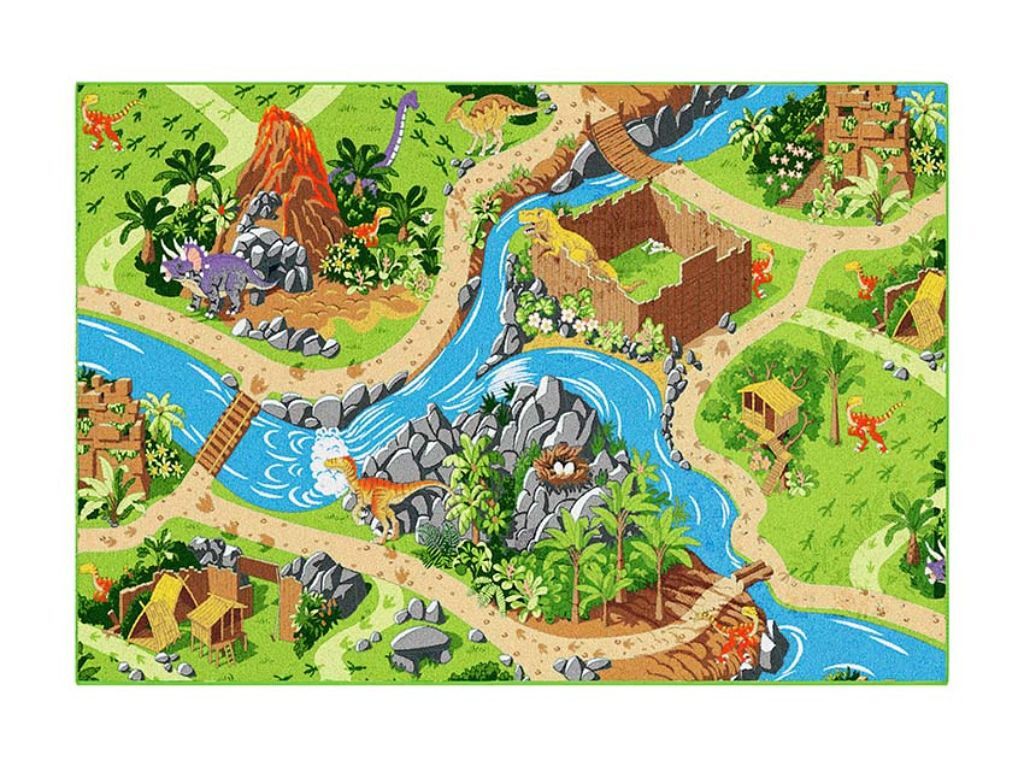 Tapete infantil ambihome dino world - antiderrapante, 95x133cm