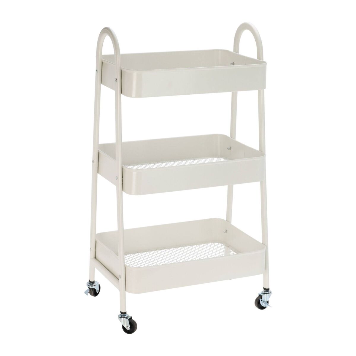 Bem home carrinho de cozinha branco com 3 cestos e rodas h.79.5cm