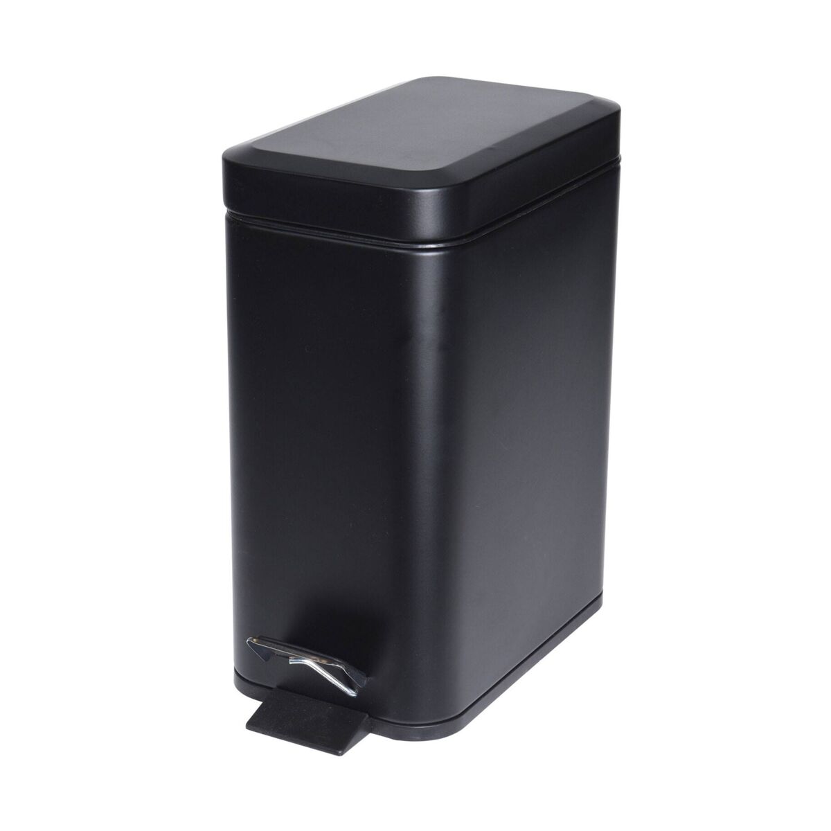 Lixeira com pedal well home 5l em metal preto