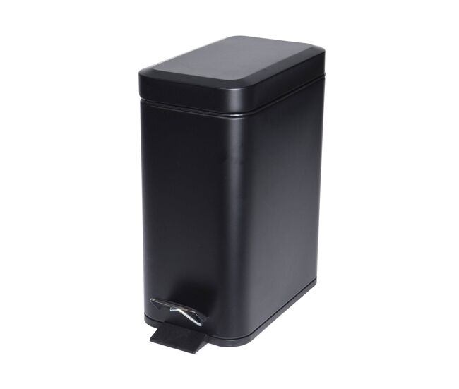 Lixeira com pedal well home 5l em metal preto