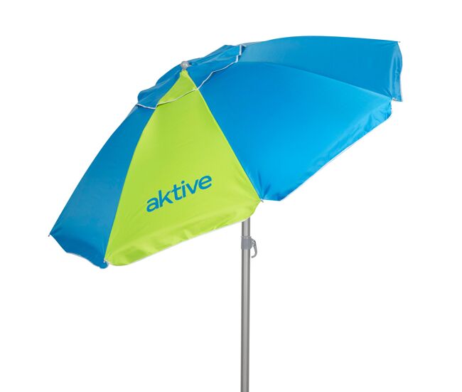 Aktive guarda-sol de praia bleu e verde de 200 cm com capa (envio aleatório)