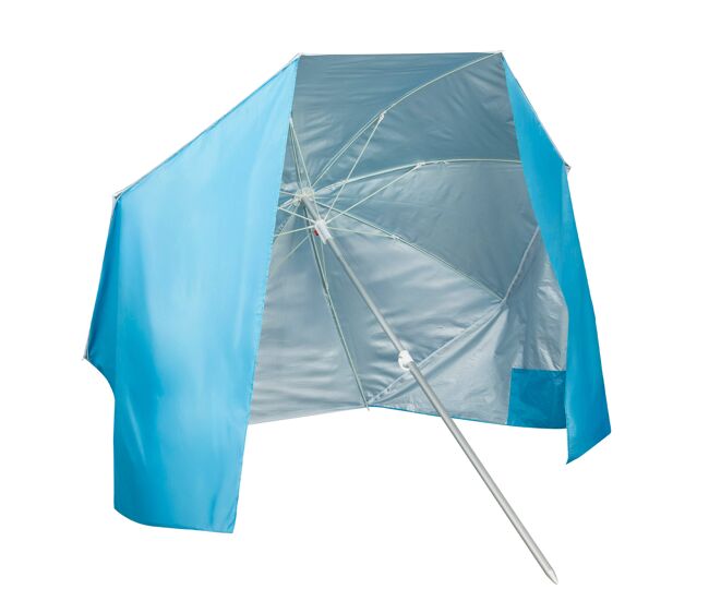 Aktive guarda-sol de praia corta-vento de 8 nervuras, 200 cm, azul