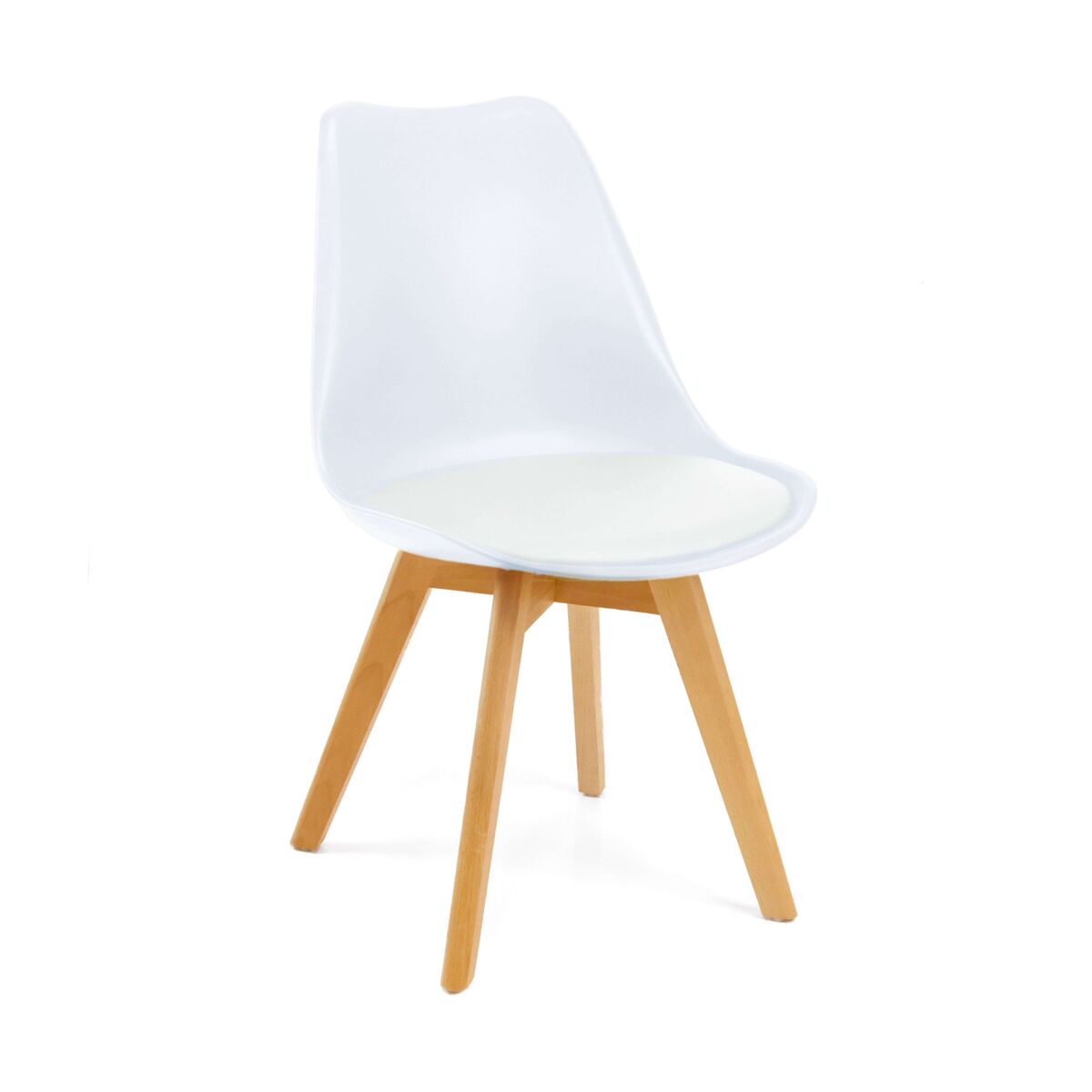 Miroytengo Pacote De 2 Cadeiras Estilo Nórdico Em E Carvalho 83X49x56 Cm Branco