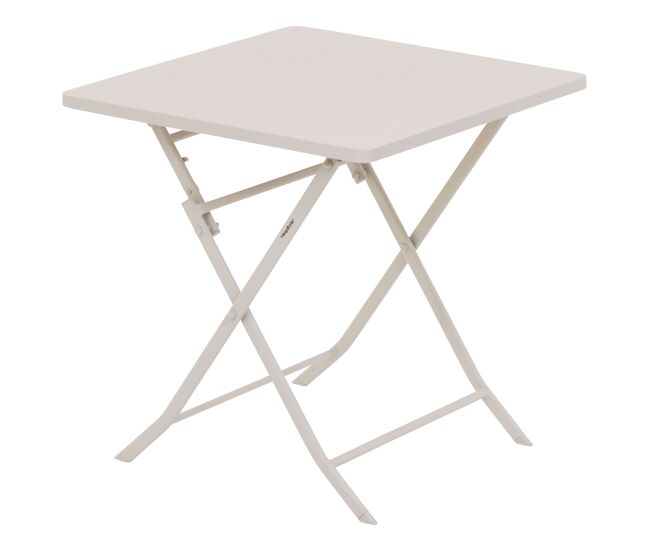Mesa dobrável quadrada greensboro para área externa, 2 lugares, jardim, terraço, cor argila, 70x71 cm