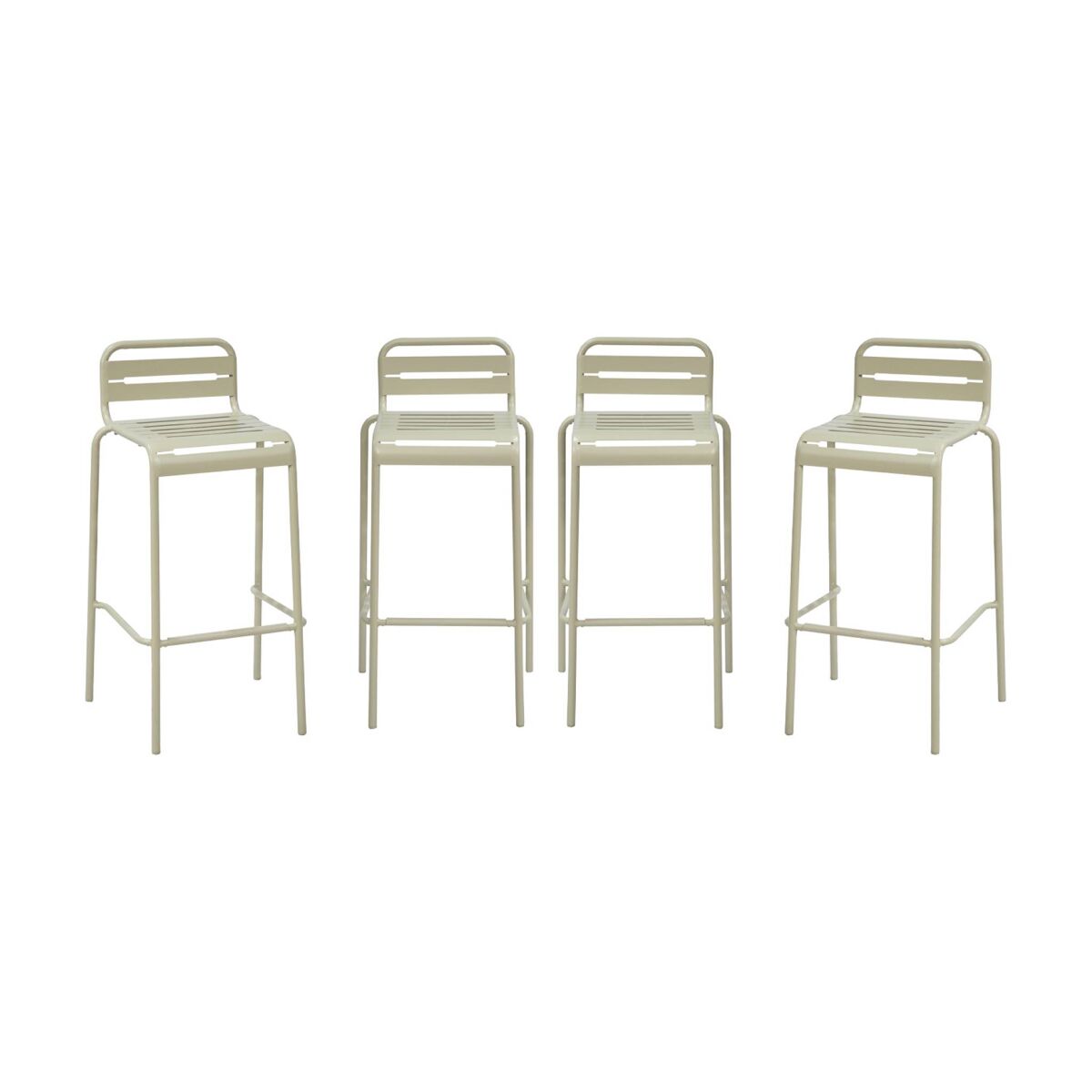 Cadeira alta de jardim em aço, set de 4, amelia, beige, 44x41x85 cm