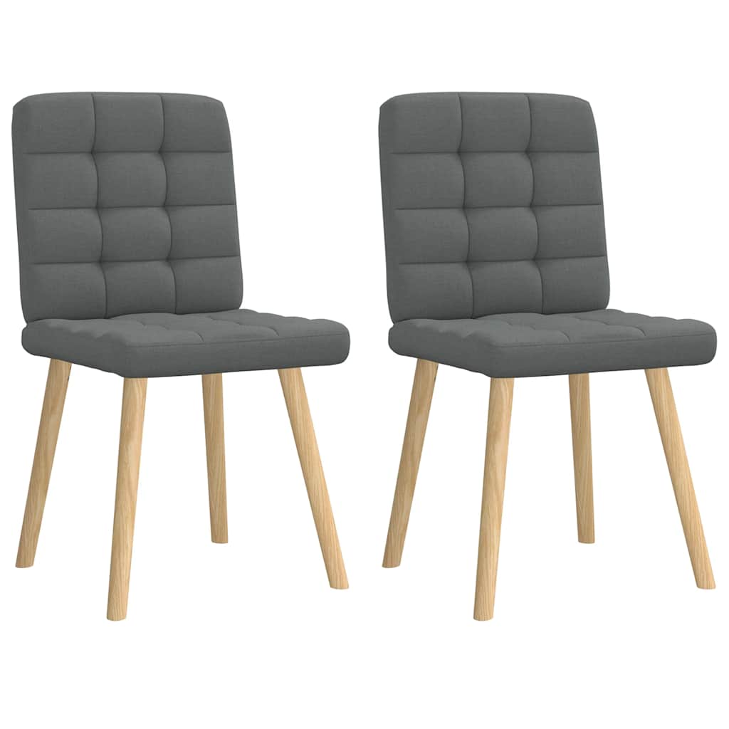 Vidaxl cadeiras de jantar 2 pcs tecido cinzento-escuro