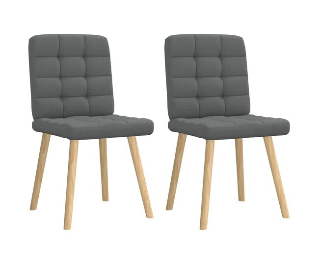 Vidaxl cadeiras de jantar 2 pcs tecido cinzento-escuro