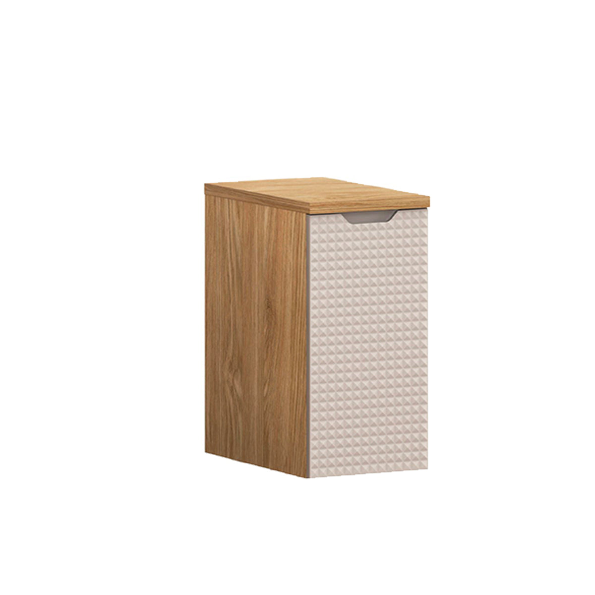 Meia-coluna 1 porta 30 cm mallory bege e madeira
