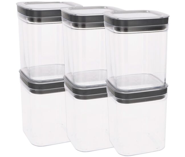 Curver pack 6 frascos de plástico herméticos multiusos (1,3l)