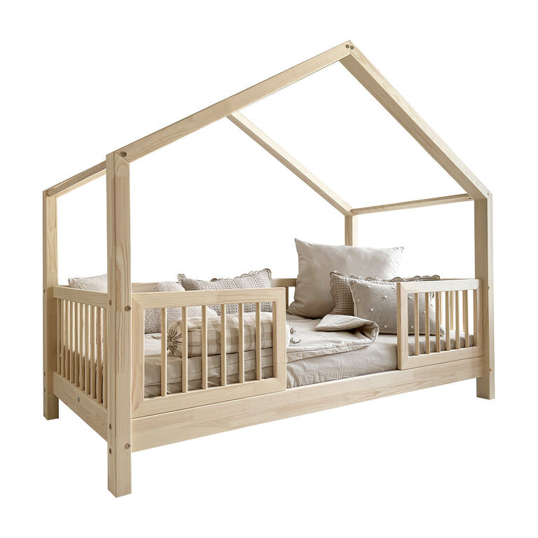 Cama de cabine 90x200 barreiras e base de ripas incluídas com pés de 10 cm rosalie bois