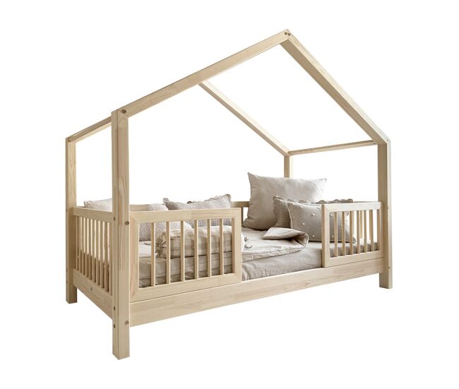 Cama de cabine 90x200 barreiras e base de ripas incluídas com pés de 10 cm rosalie bois