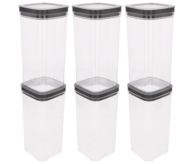 Curver pack 6 frascos de plástico herméticos multiusos (2,3l)