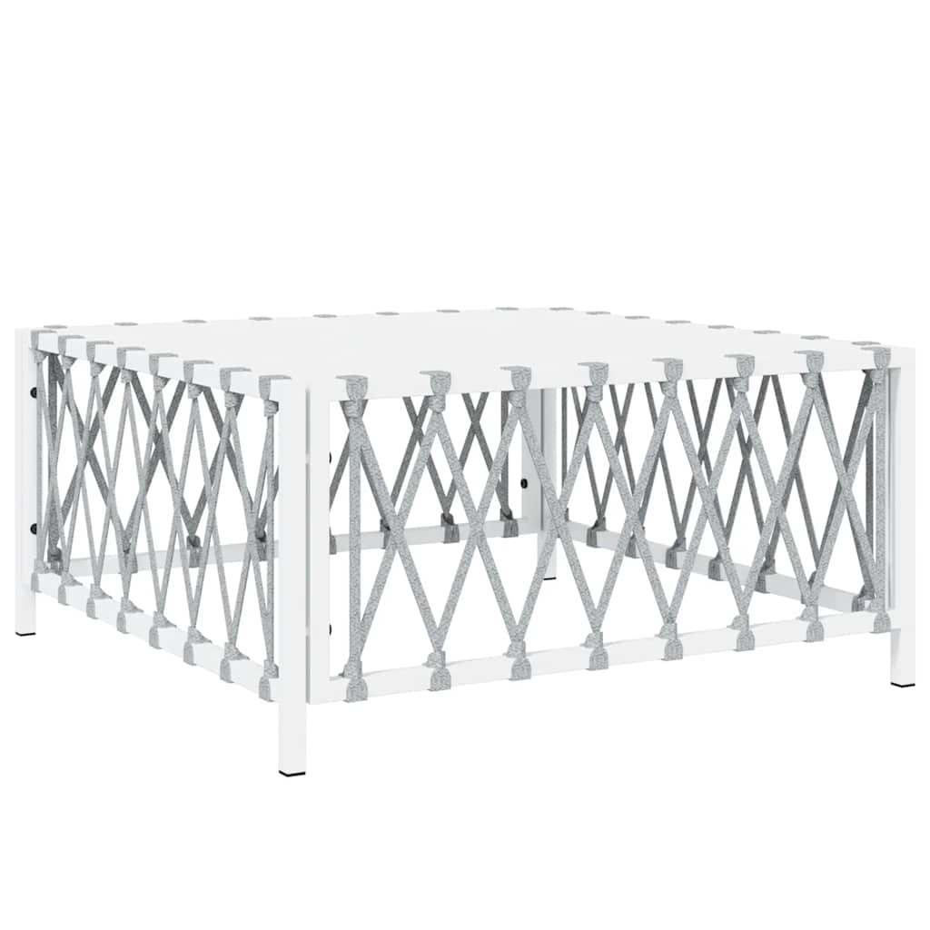 Vidaxl mesa de jardim 70x70x34 cm tecido branco