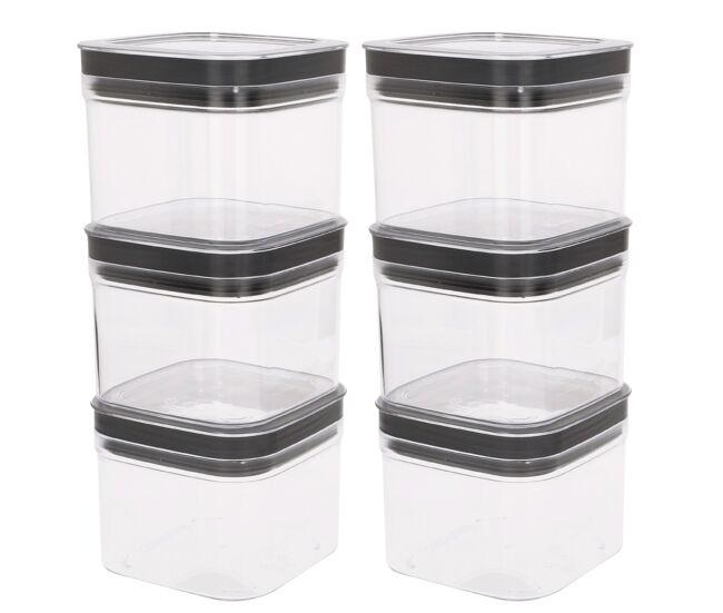 Curver pack 6 frascos de plástico herméticos multiusos (0,8l)