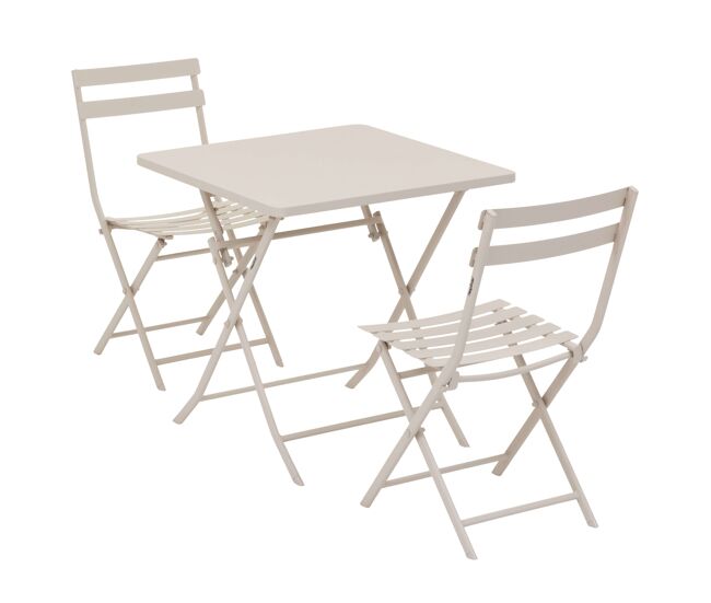 Pacote de móveis para área externa mesa quadrada com 2 cadeiras dobráveis greensboro garden clay color